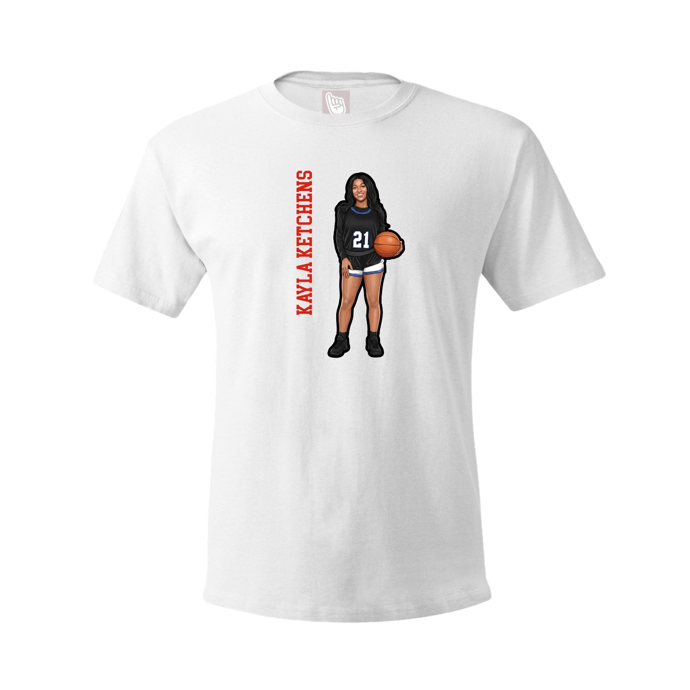 Youth Tee — Name Vertical in White