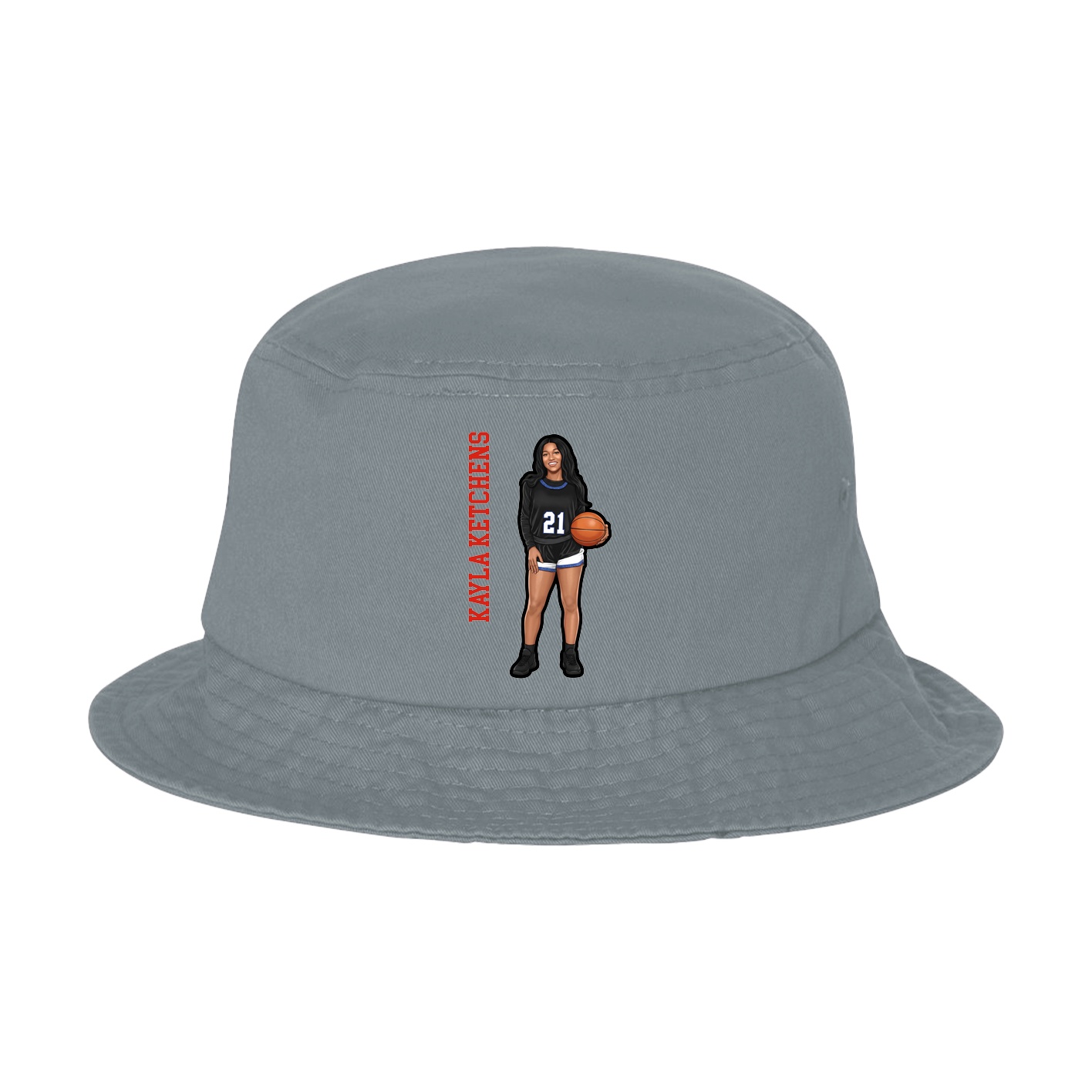 Bucket Cap — Name Vertical in Grey
