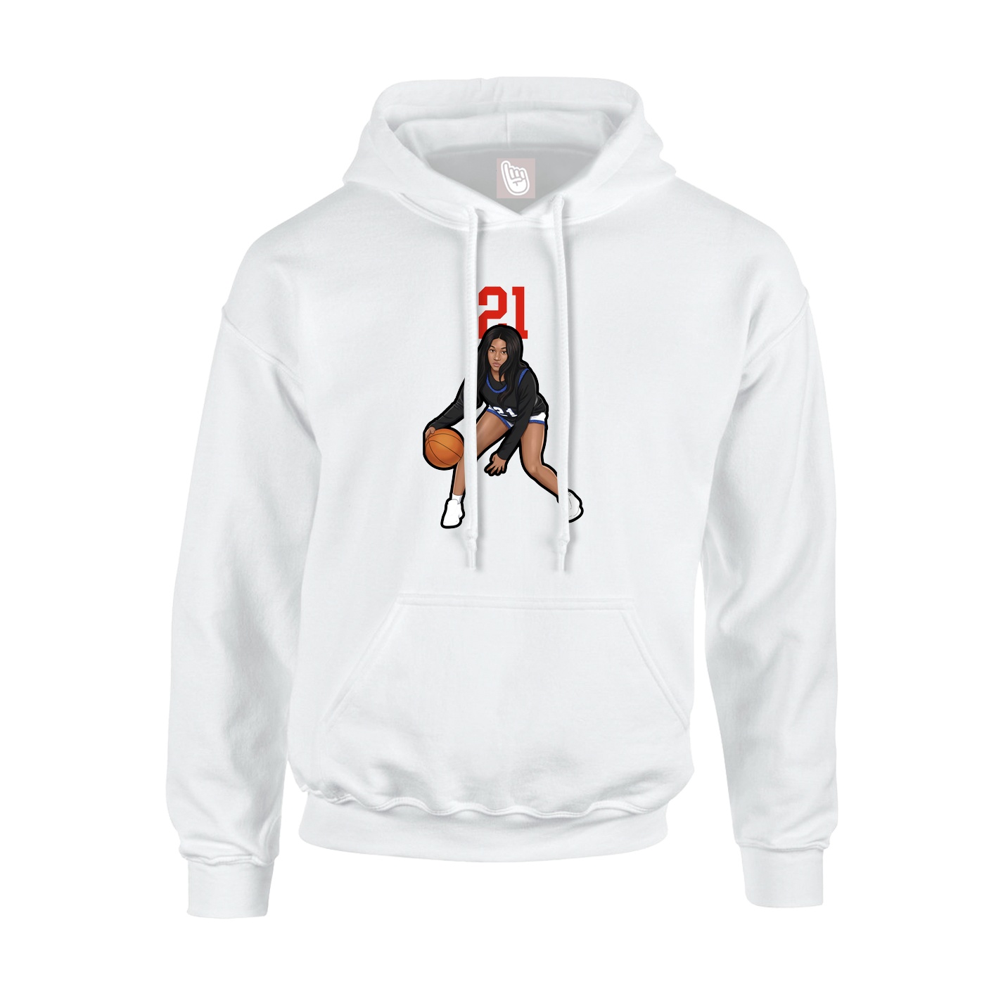 Youth Hoodie — Number Top in White