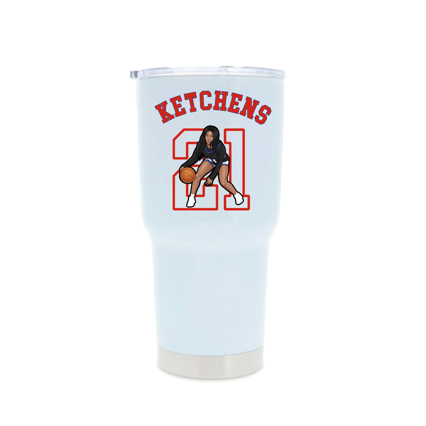 30oz Stainless Steel Tumbler — Shirsey Arch in White