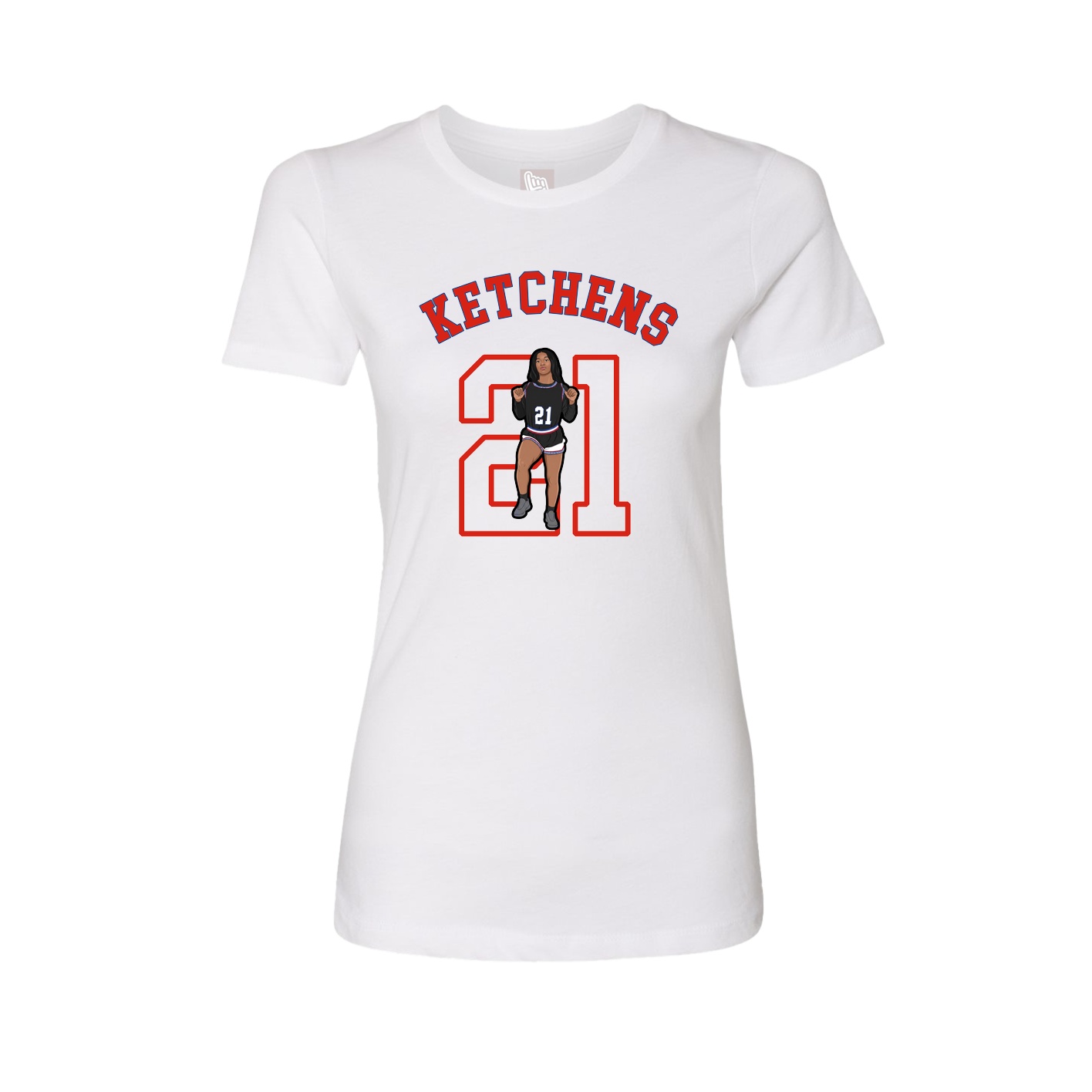 Fitted Women's Tee — Shirsey Arch in White