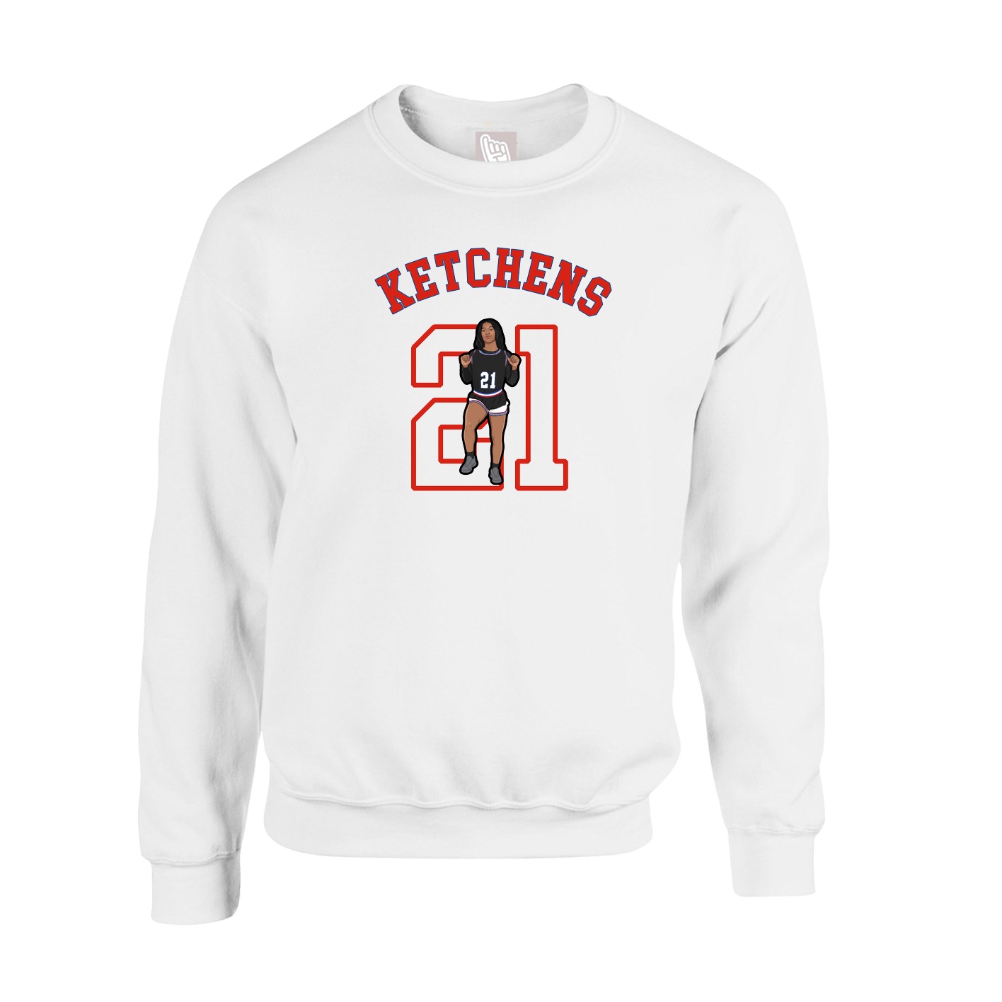 Fleece Crew — Shirsey Arch in White