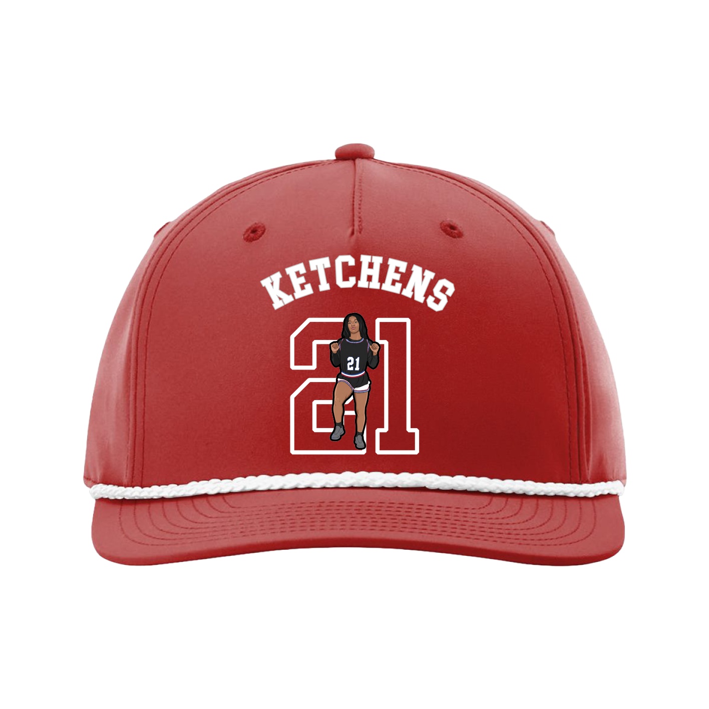 Five-Panel Classic Rope Cap — Shirsey Arch in Red