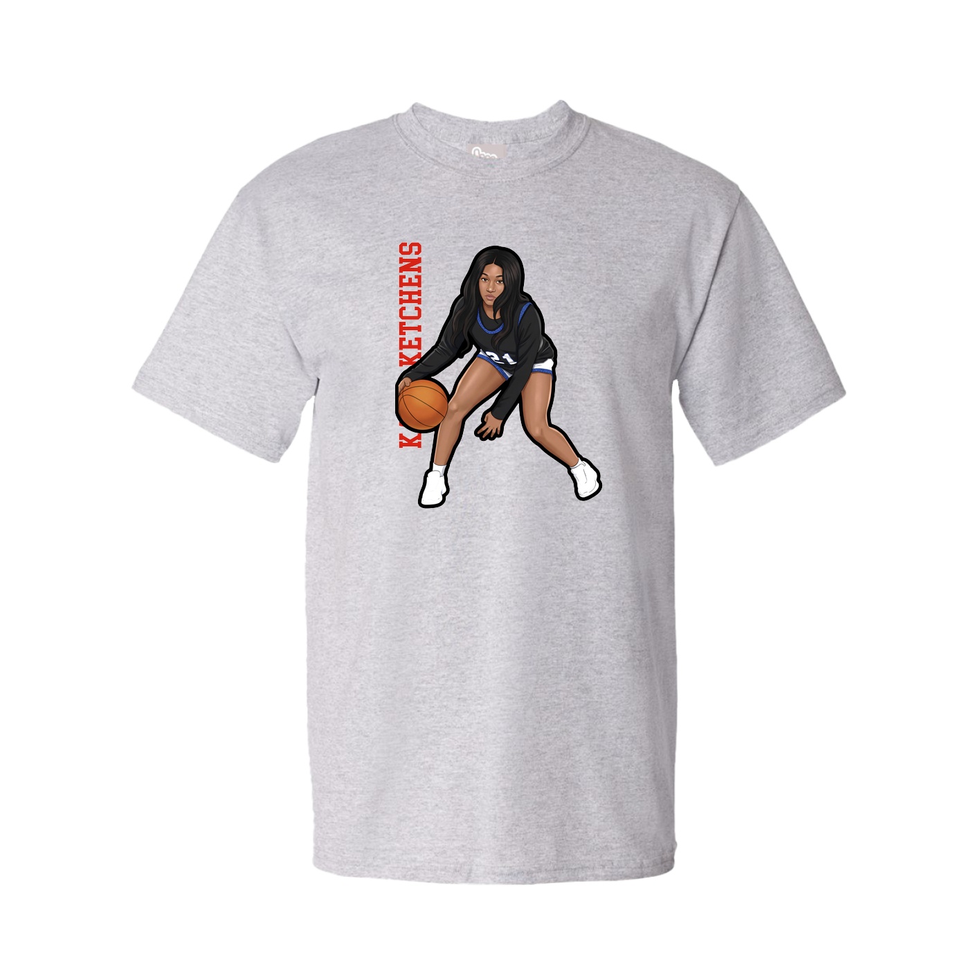 Youth Tee — Name Vertical in Grey