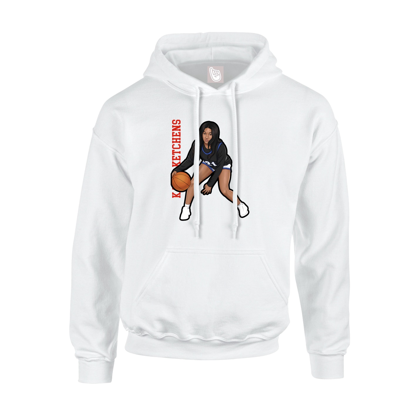 Youth Hoodie — Name Vertical in White
