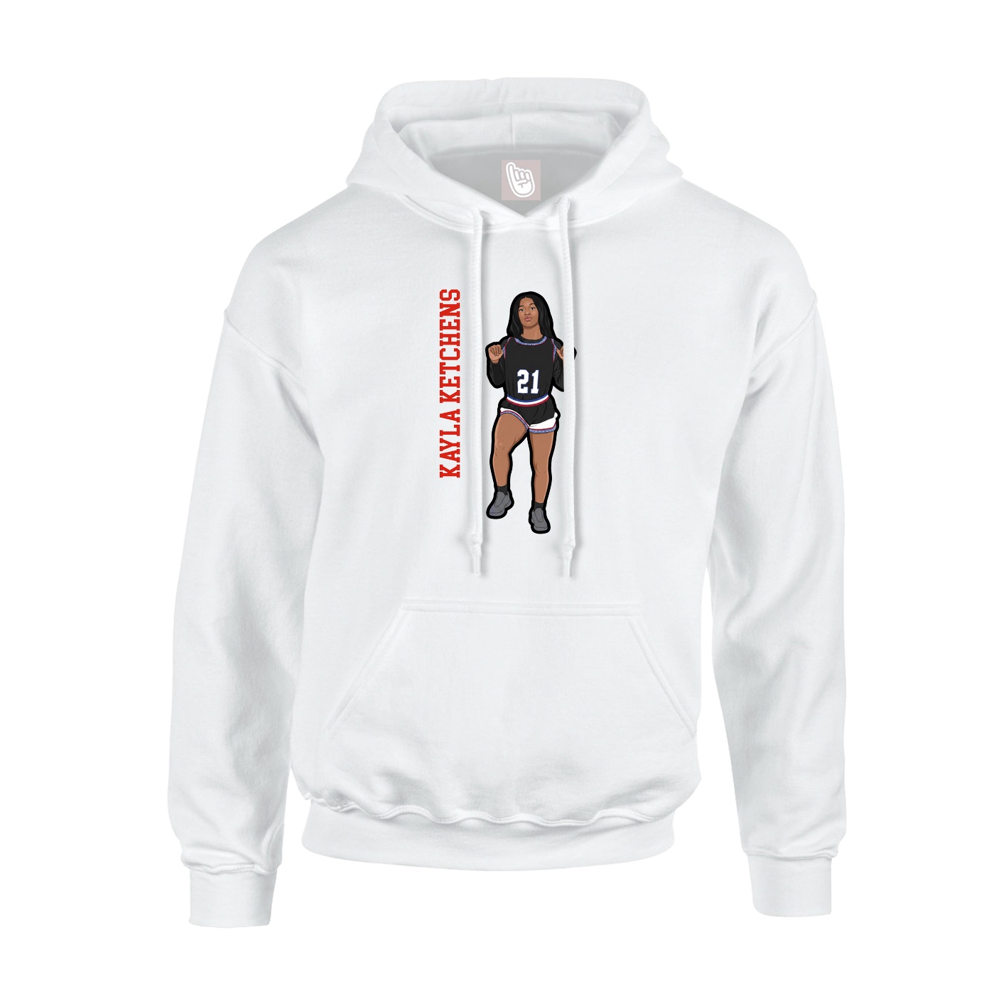 Youth Hoodie — Name Vertical in White