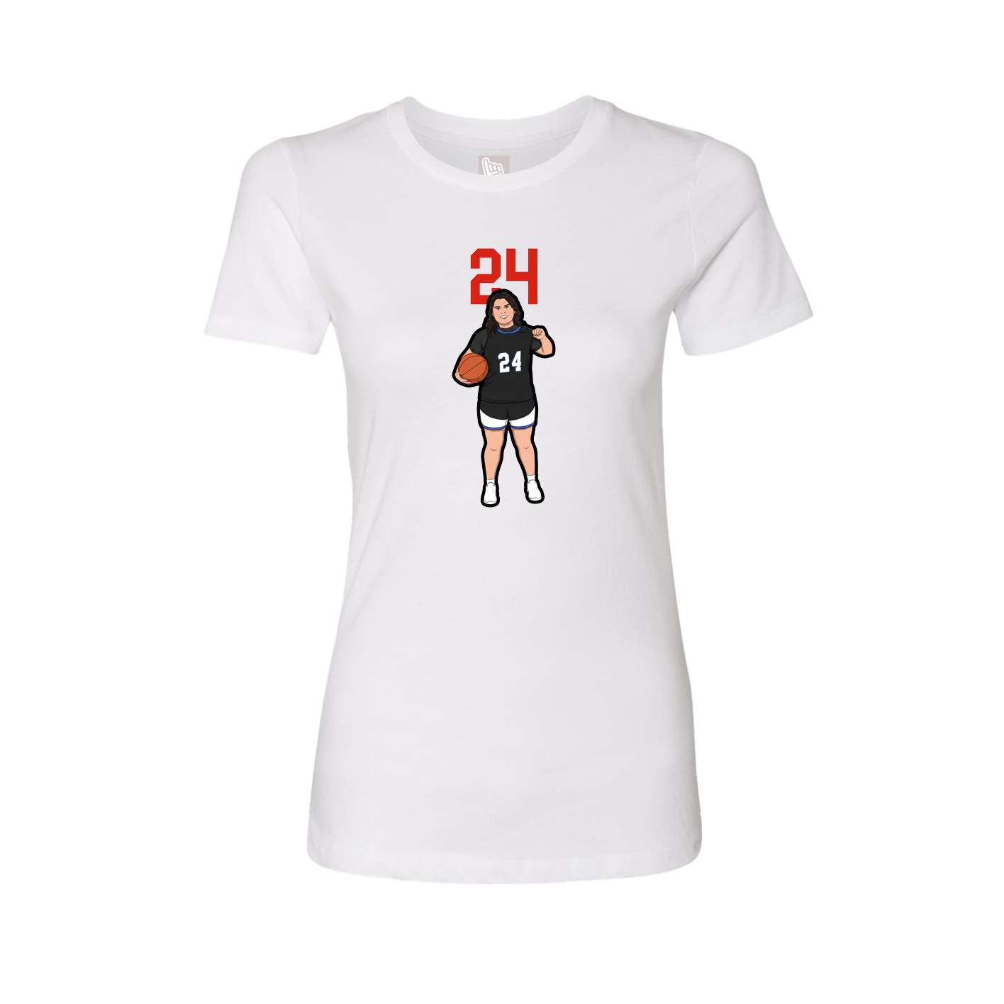 Womens Tee — Number Top in White
