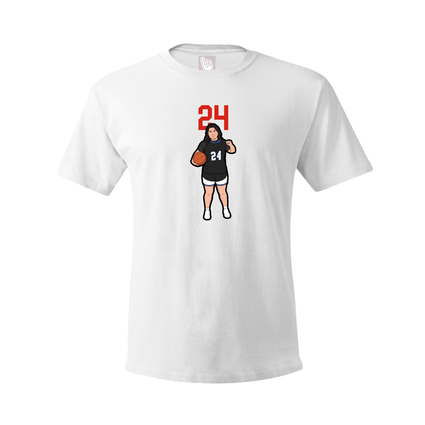 Youth Tee — Number Top in White
