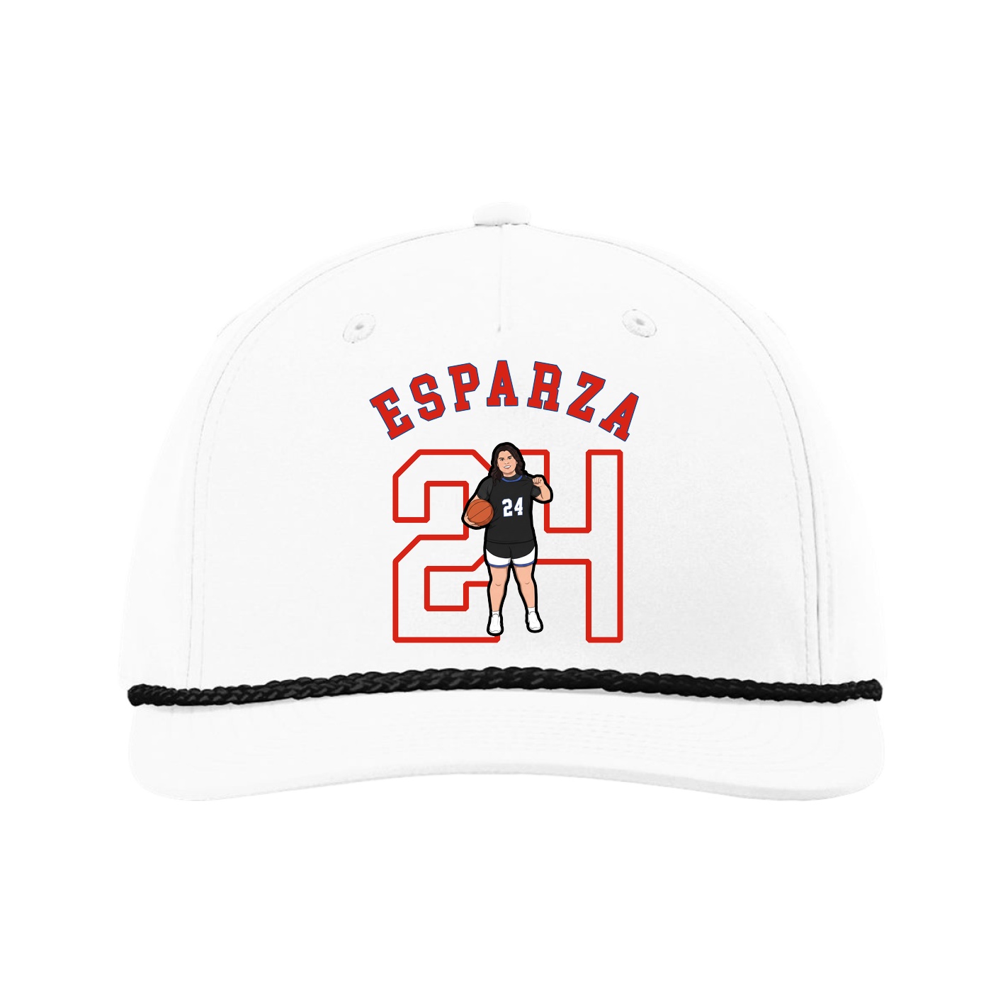 Five-Panel Classic Rope Cap — Shirsey Arch in White