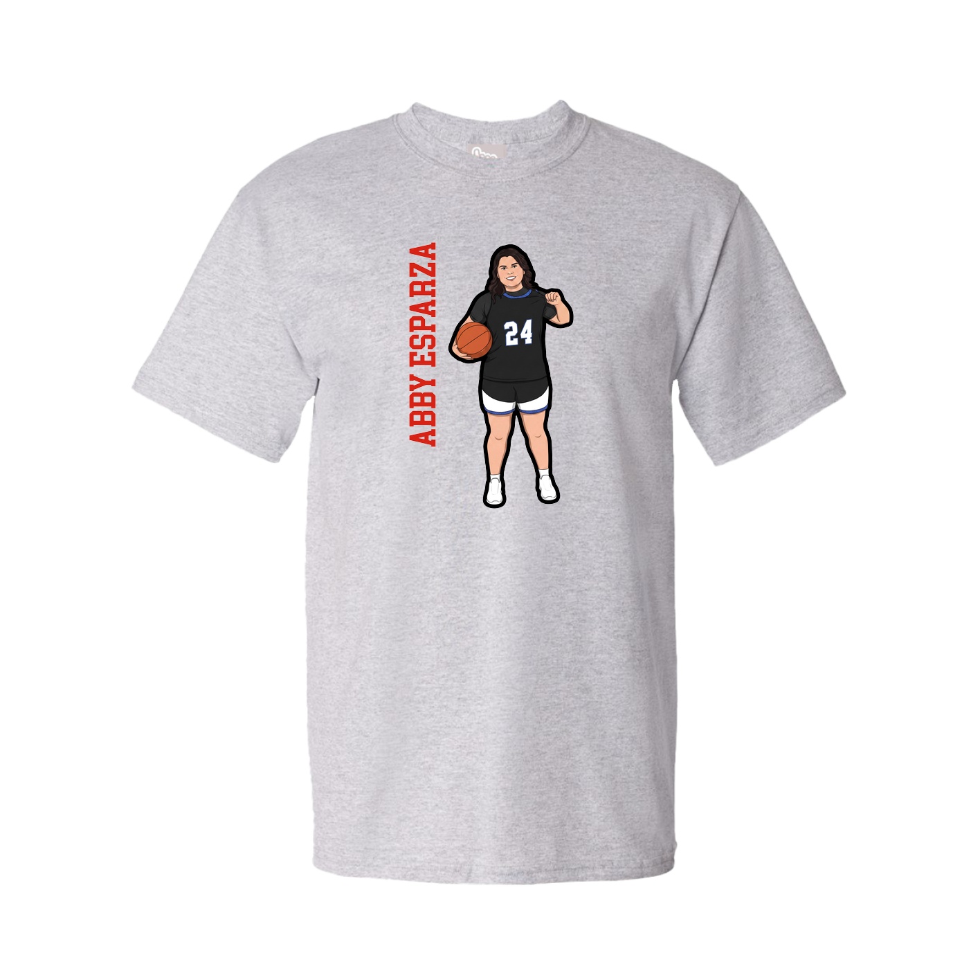 Youth Tee — Name Vertical in Grey