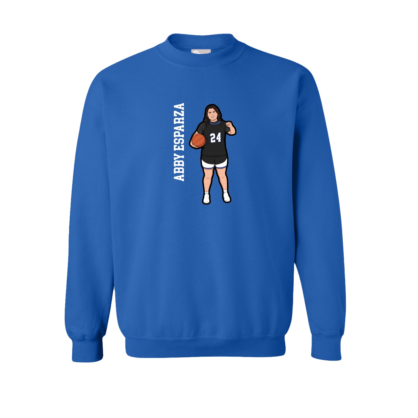 Fleece Crew — Name Vertical in Royal