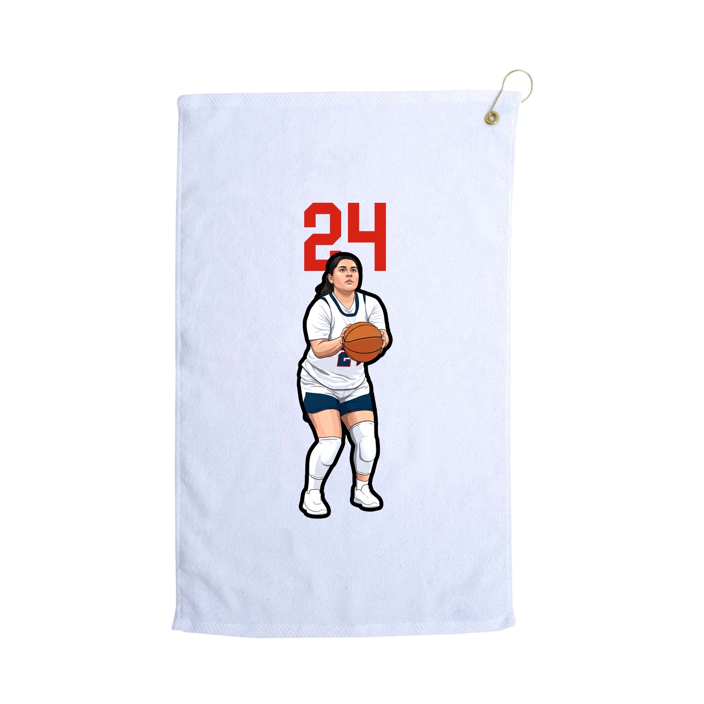 Golf Towel — Number Top in White