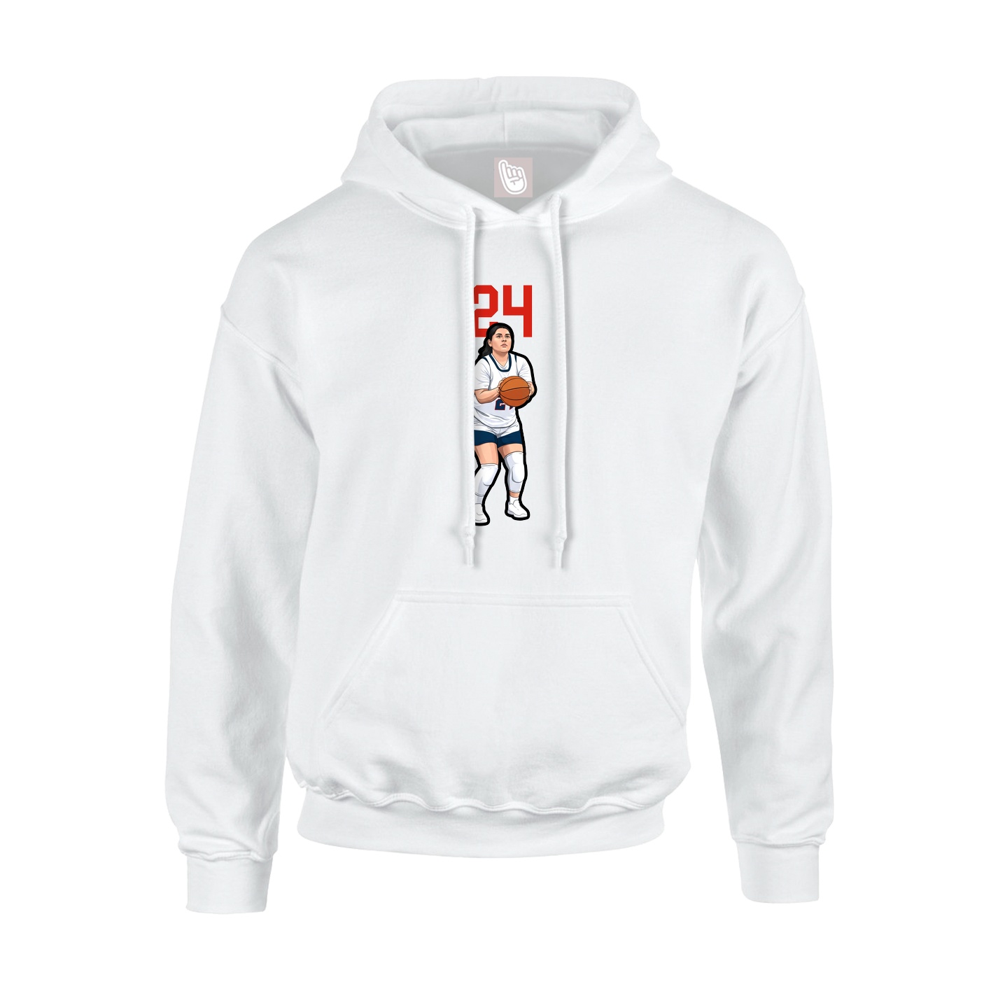 Youth Hoodie — Number Top in White