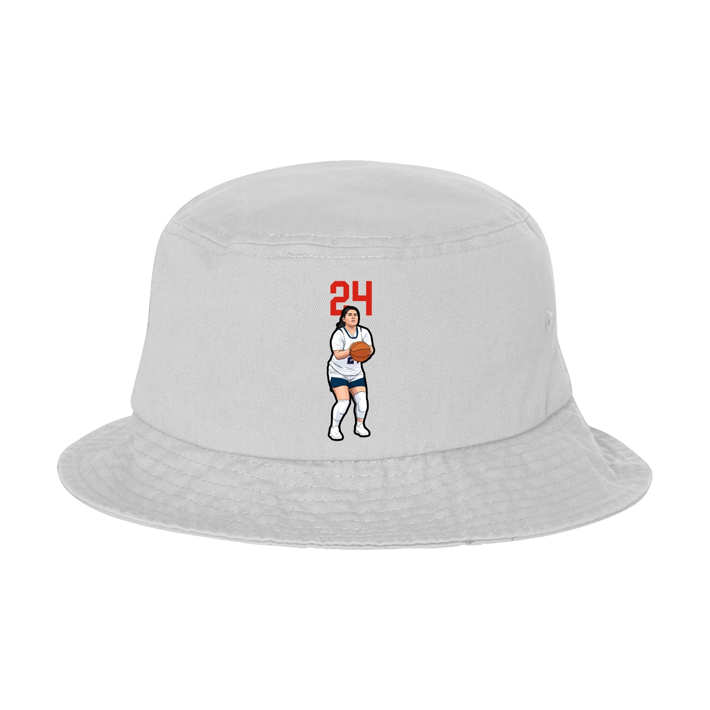 Bucket Cap — Number Top in White