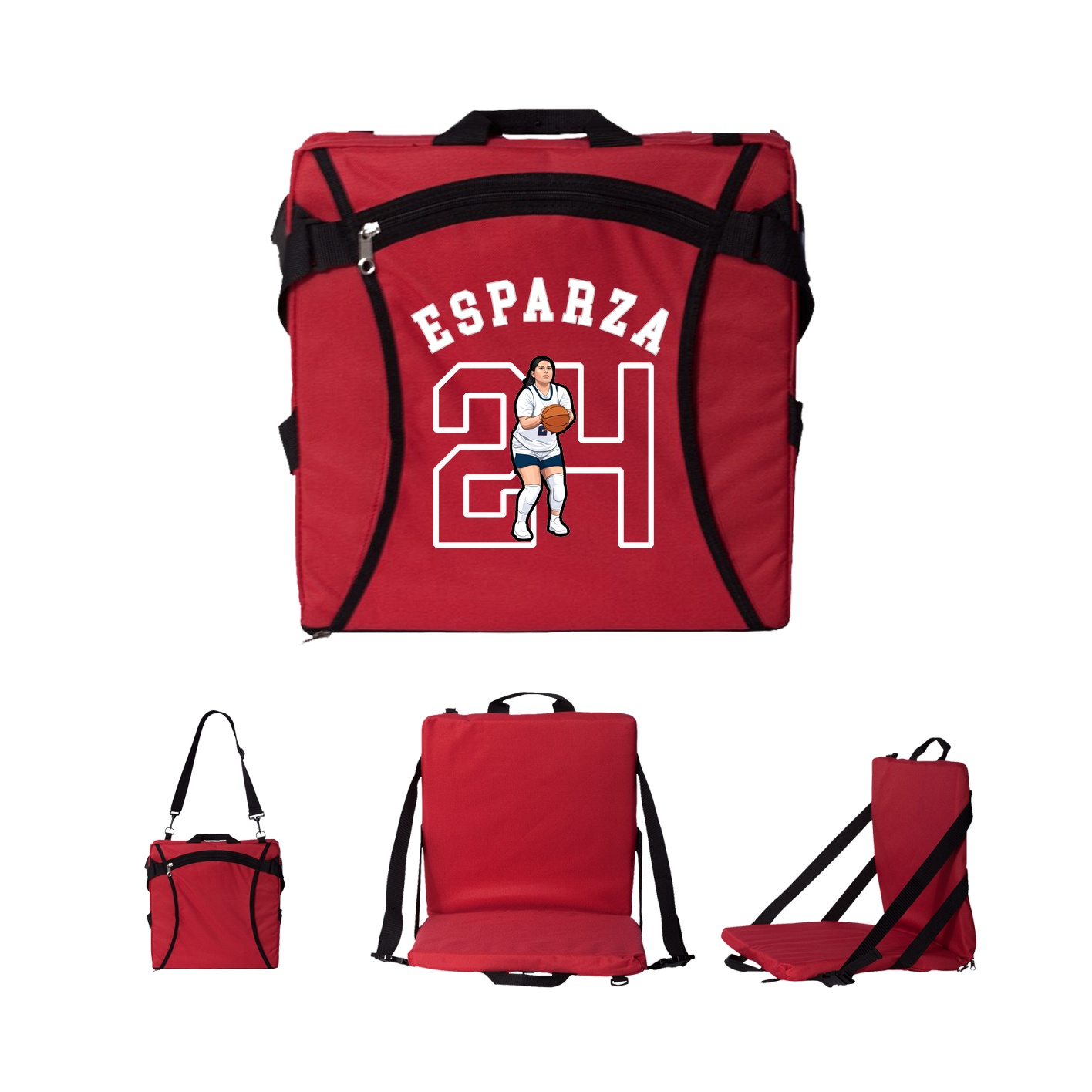 Folding Stadium Seat — Shirsey Arch in Red