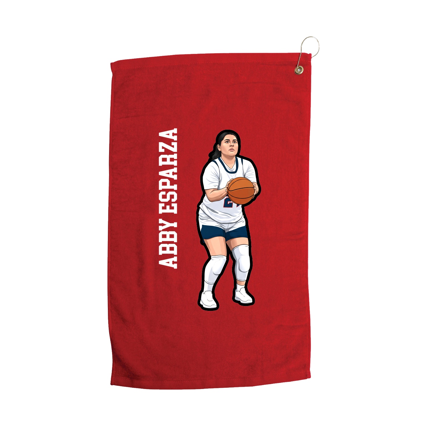 Golf Towel — Name Vertical in Red