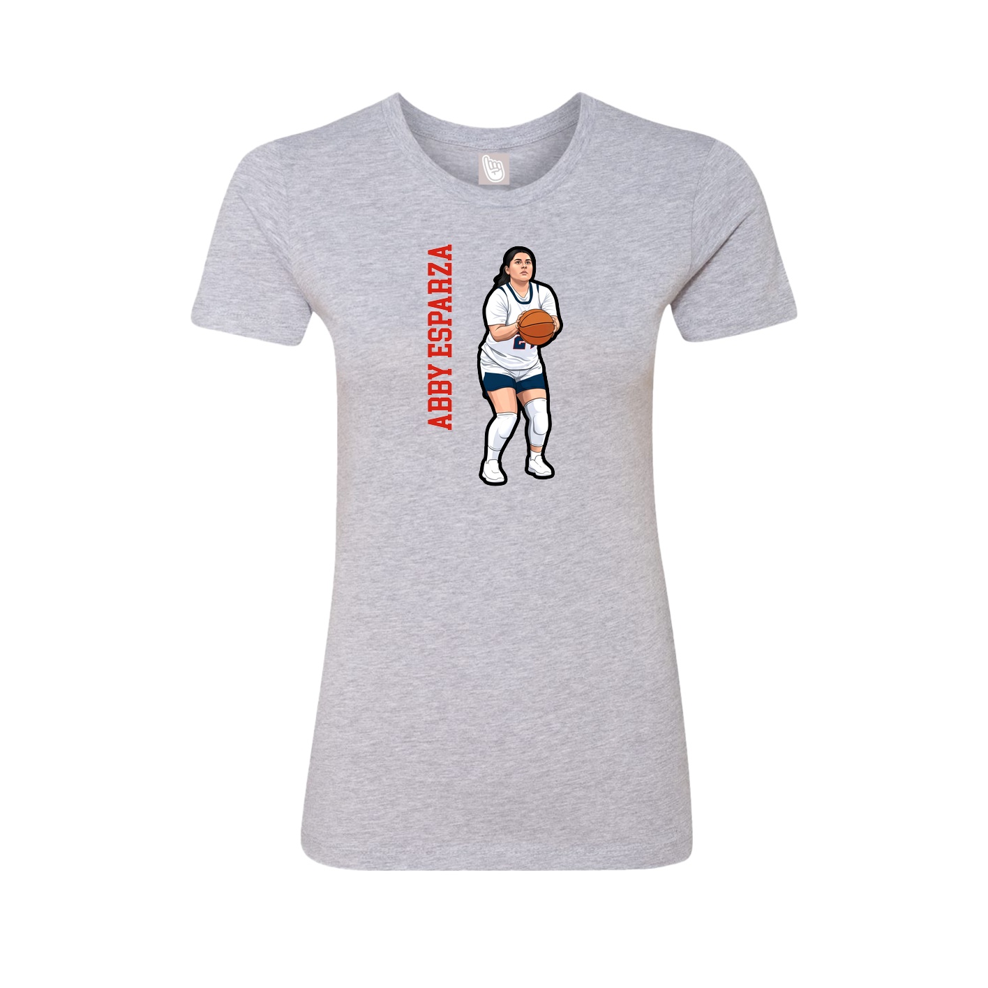 Womens Tee — Name Vertical in Grey