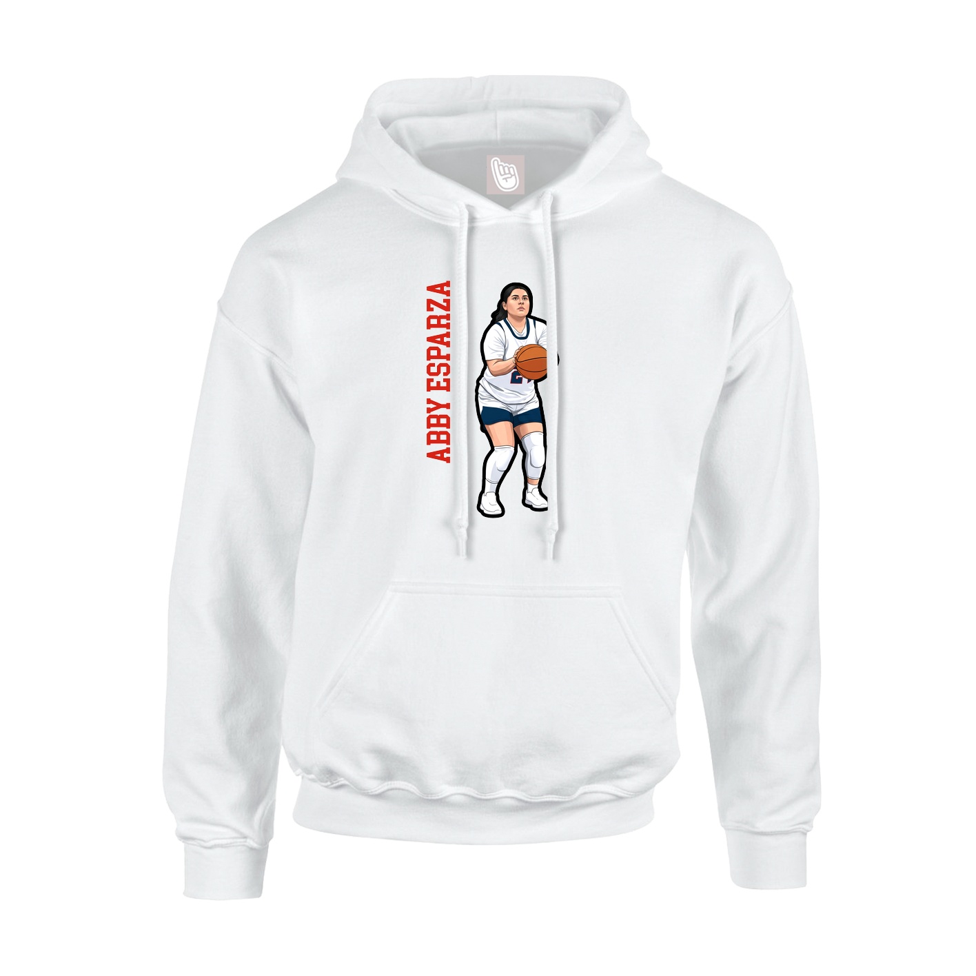 Youth Hoodie — Name Vertical in White