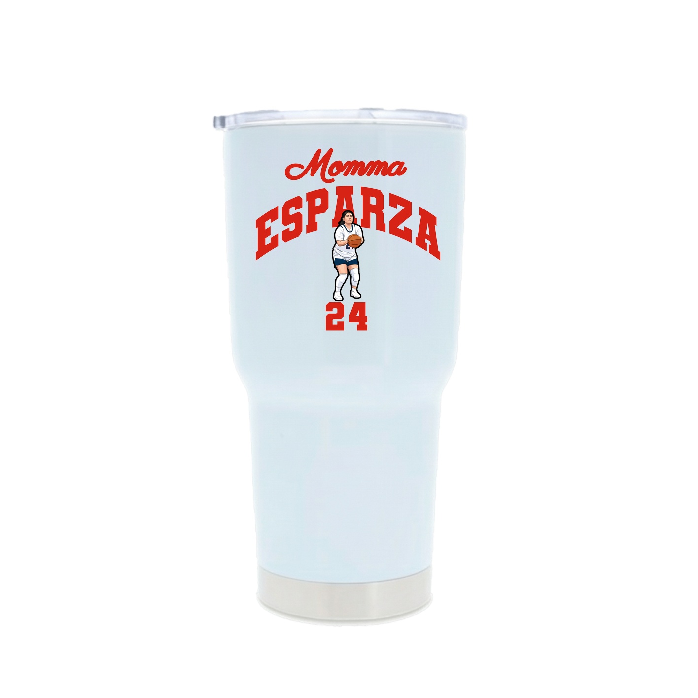30oz Stainless Steel Tumbler — Mothers Day Arch in White