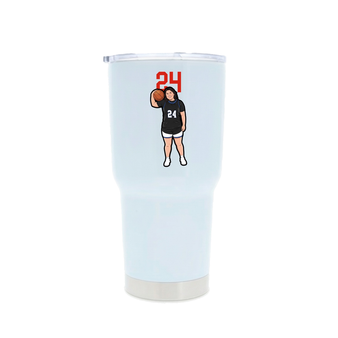 30oz Stainless Steel Tumbler — Number Top in White