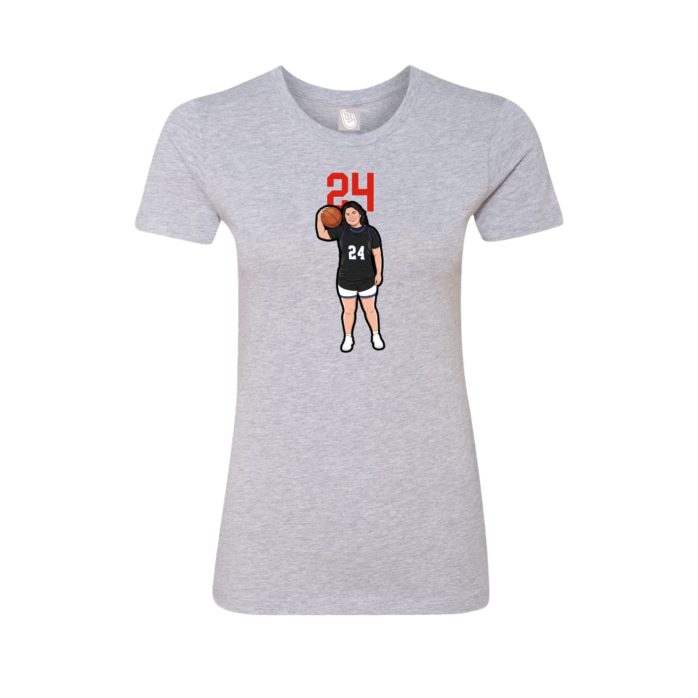 Womens Tee — Number Top in Grey