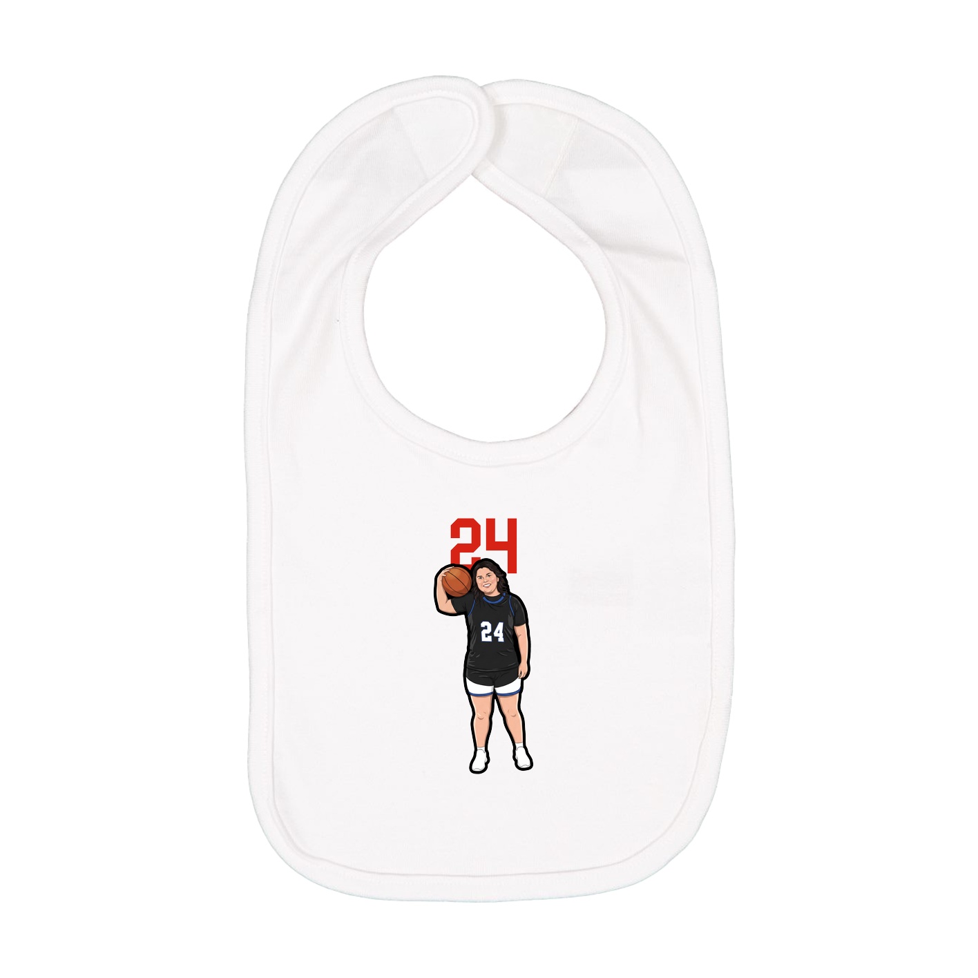 Infant Bib — Number Top in White