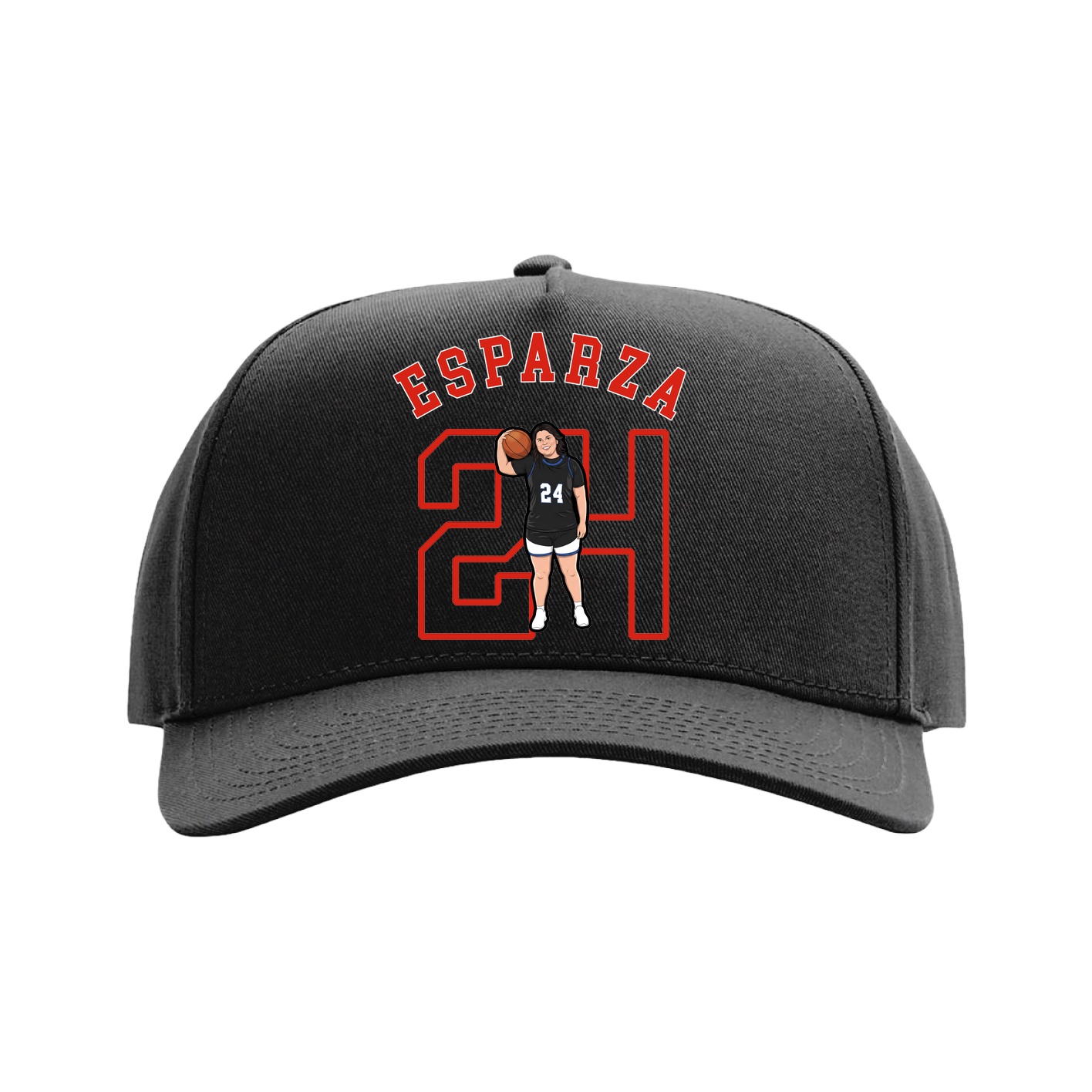 Full Fabric Five-Panel Champ Cap — Shirsey Arch in Black