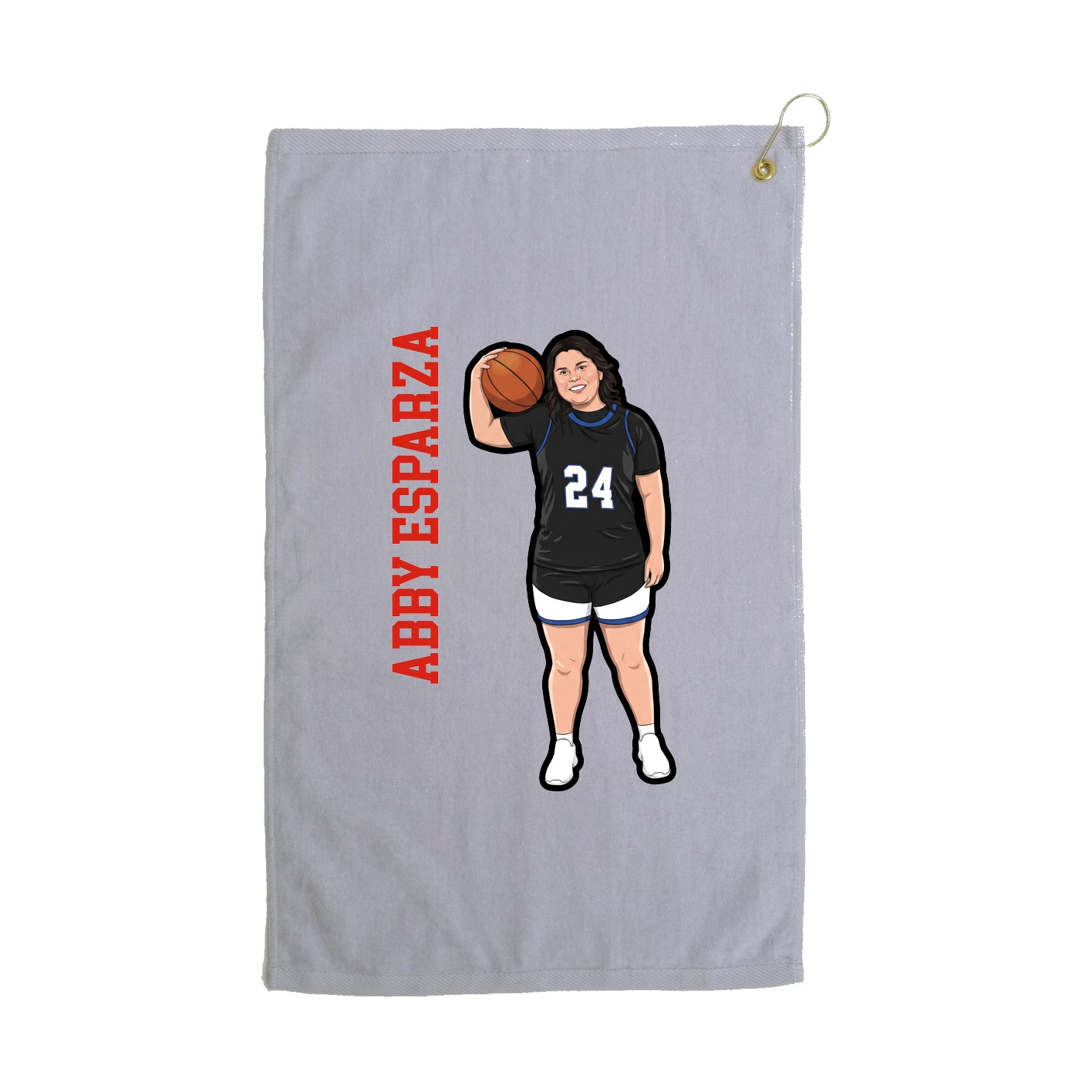 Golf Towel — Name Vertical in Grey