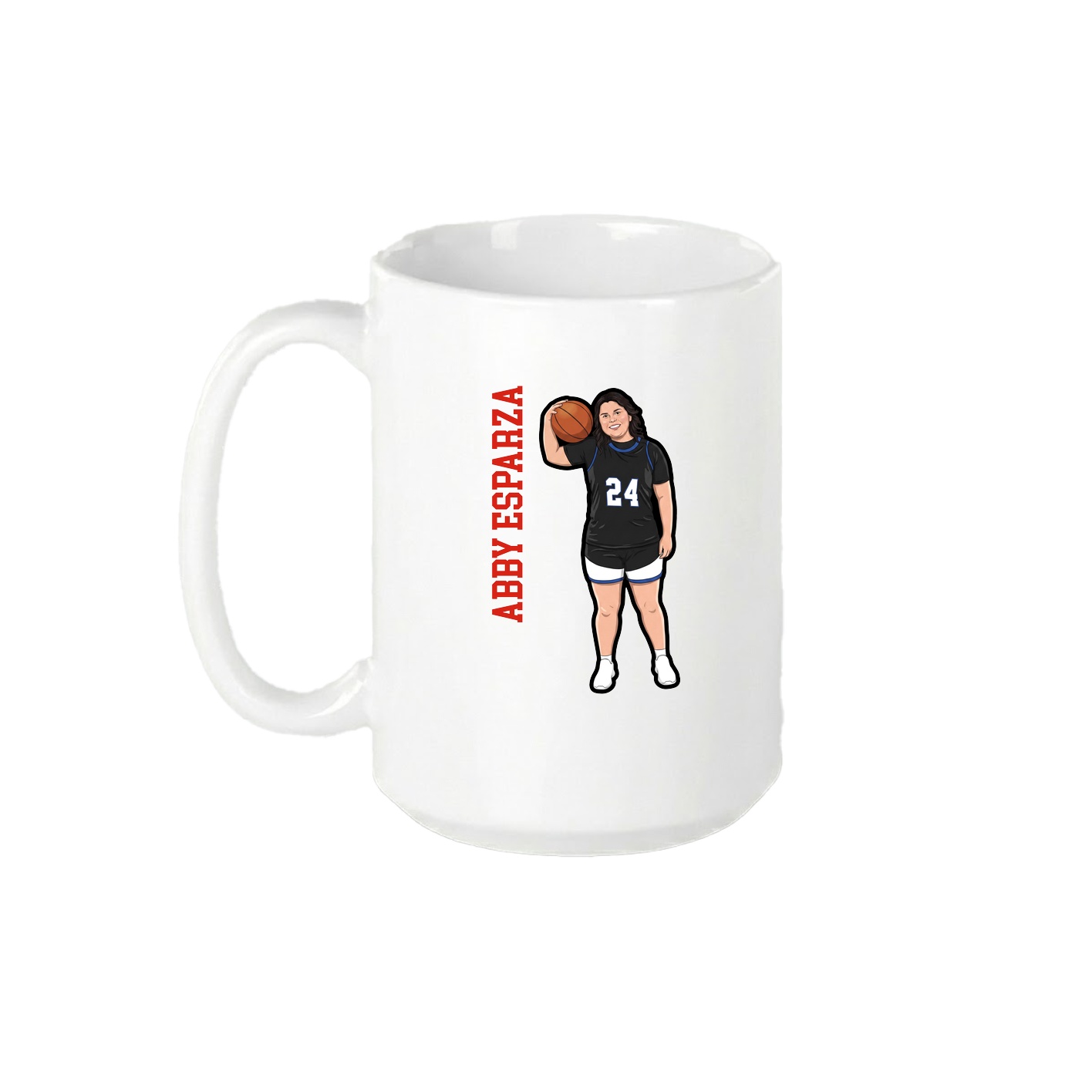15oz Coffee Mug — Name Vertical in White