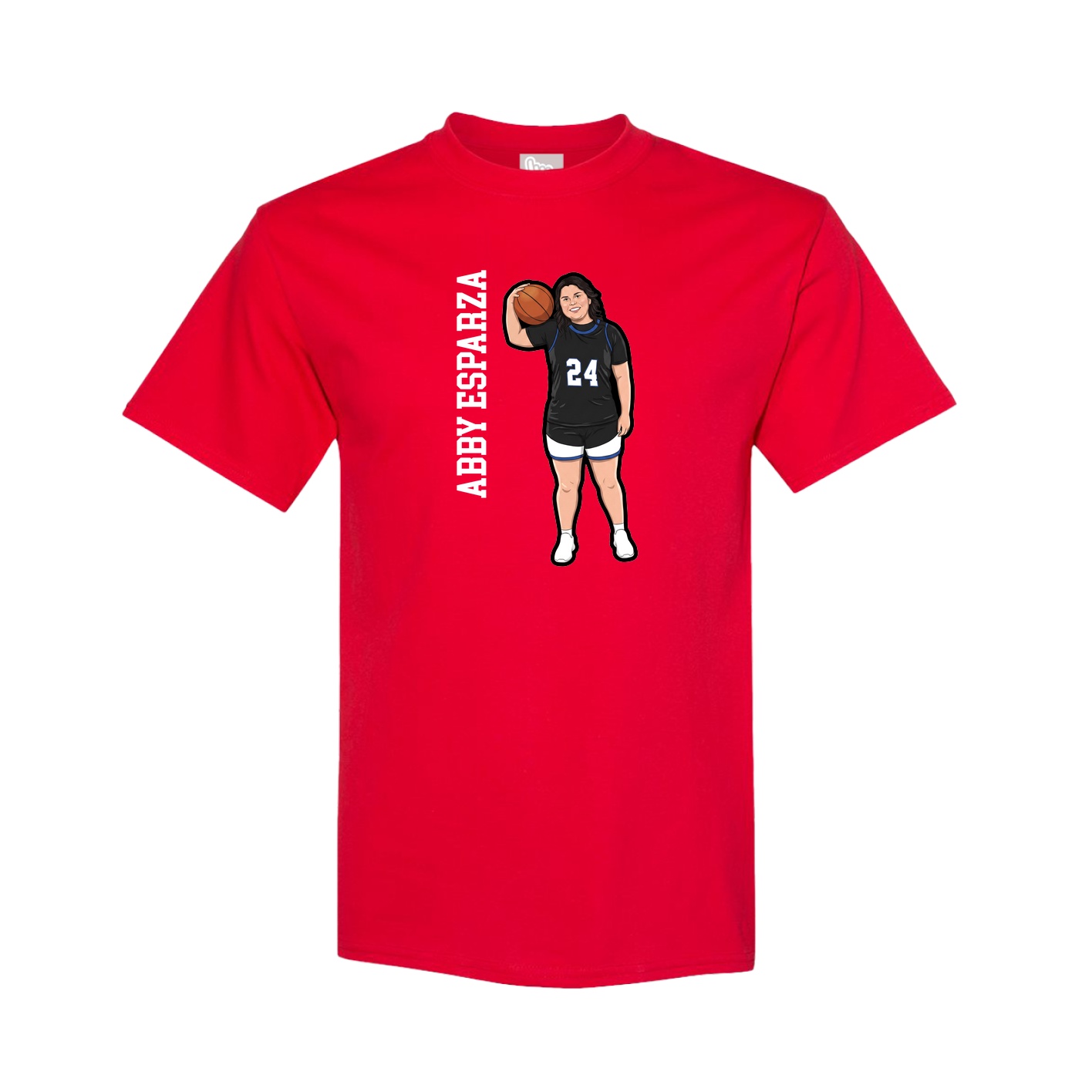 Tee — Name Vertical in Red