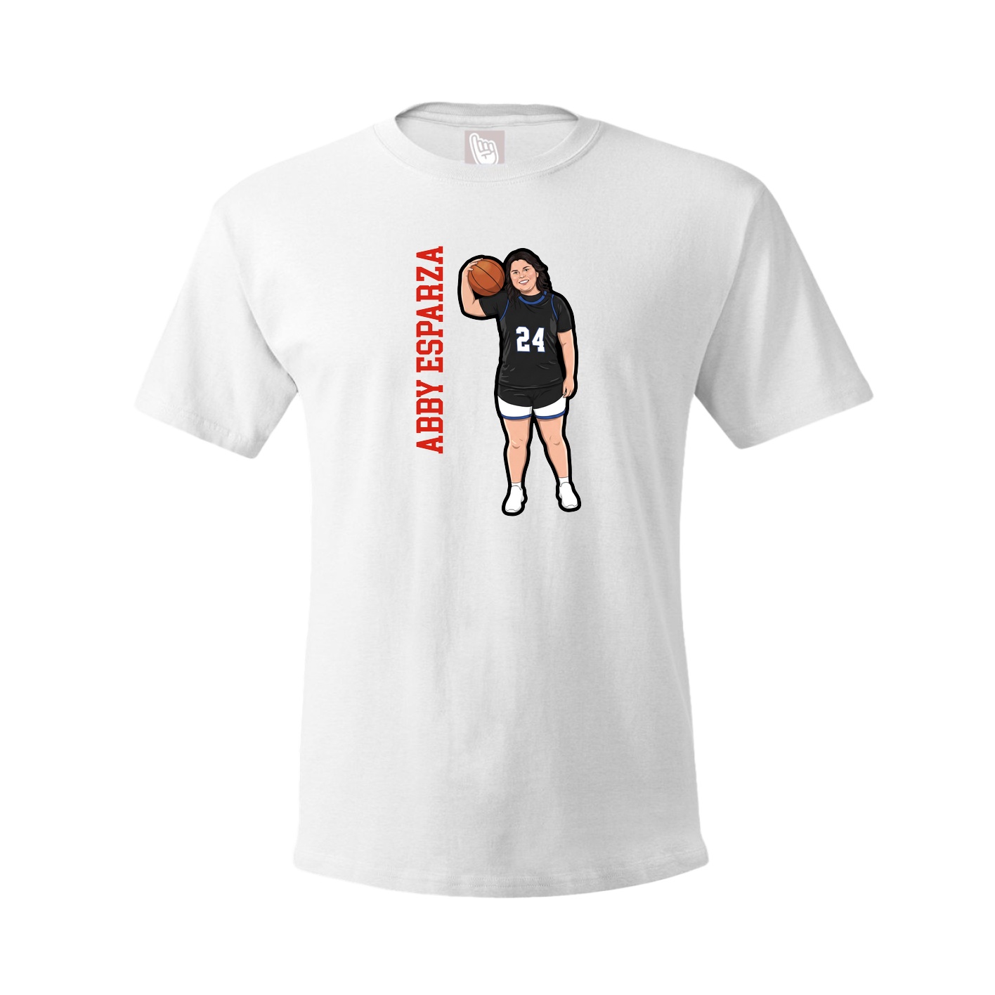 Youth Tee — Name Vertical in White