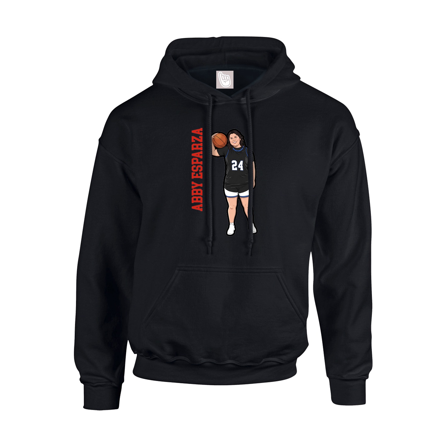 Hoodie — Name Vertical in Black