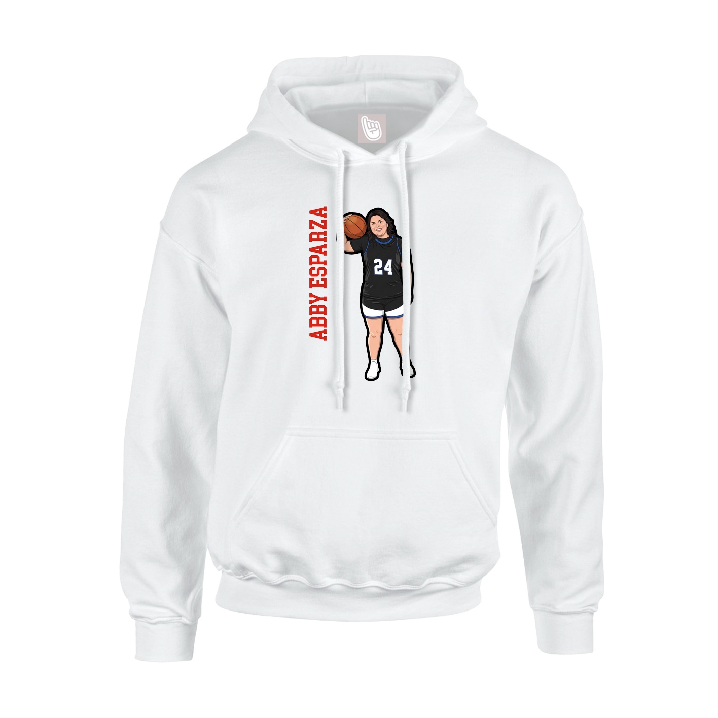 Hoodie — Name Vertical in White