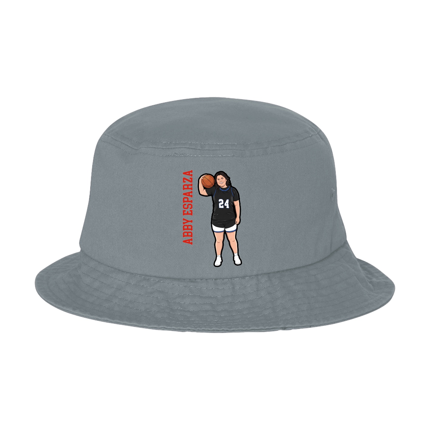 Bucket Cap — Name Vertical in Grey