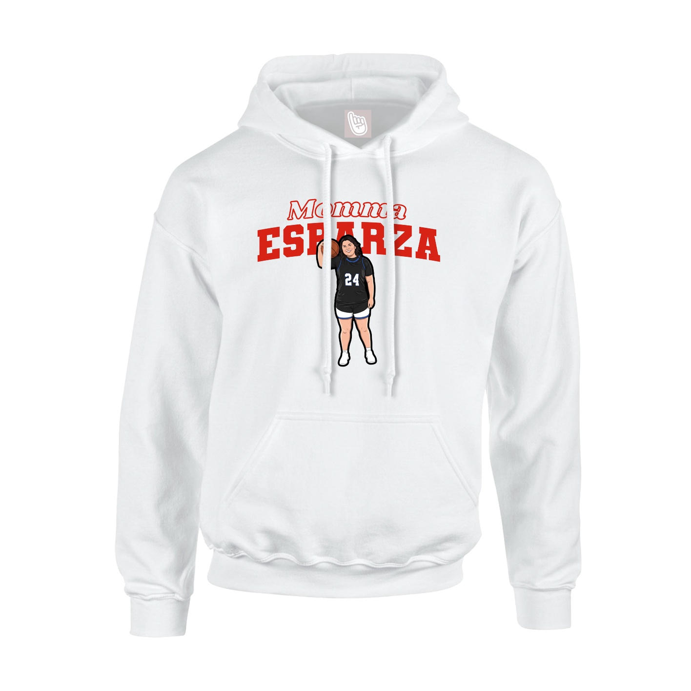 Youth Hoodie — Mothers Day Block in White