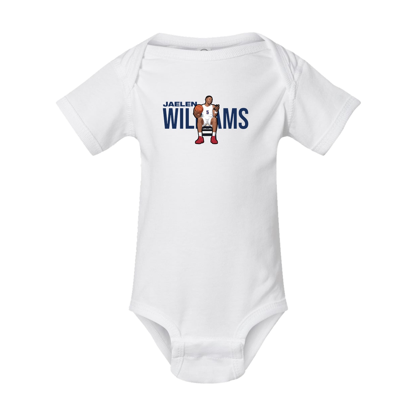 Baby Onesie — Player Name in White