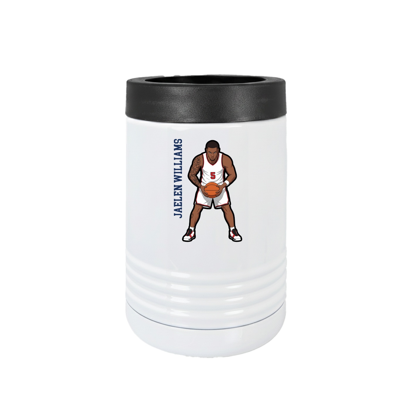 Beverage Holder — Name Vertical in White