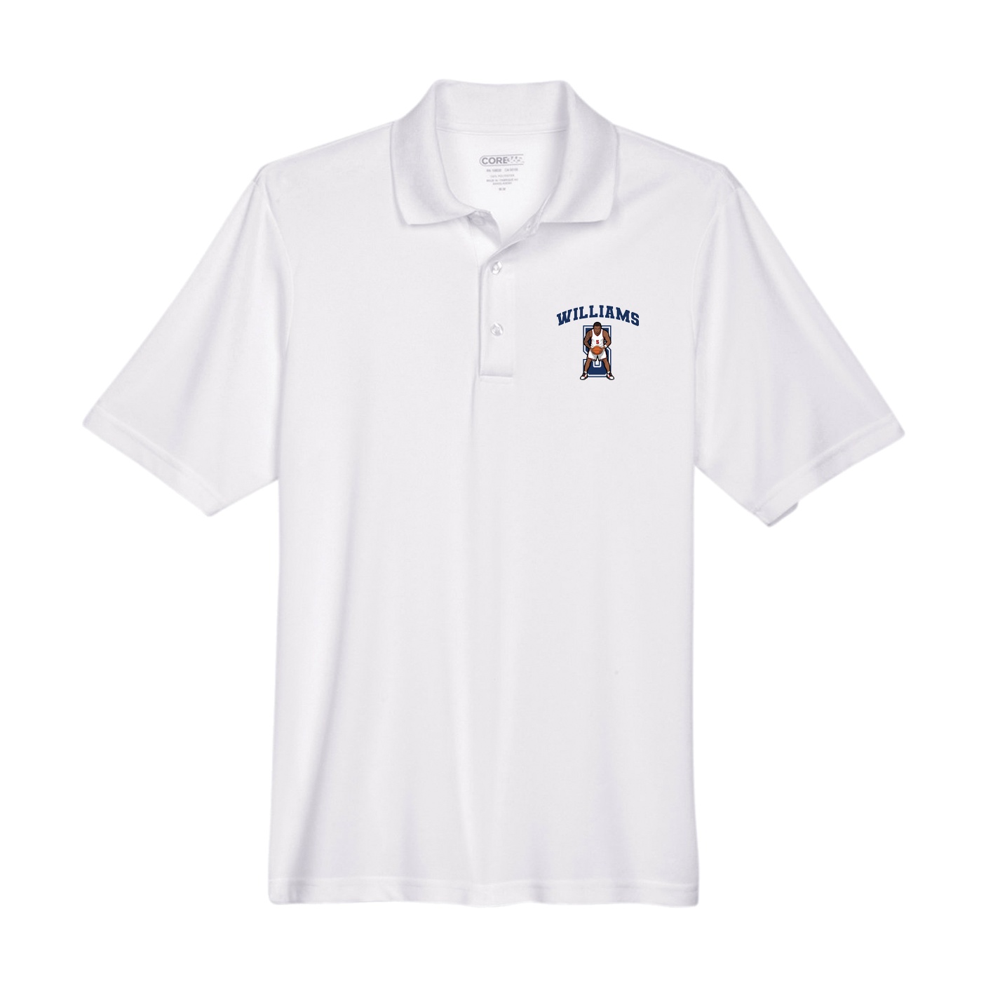 Performance Polo — Number in White