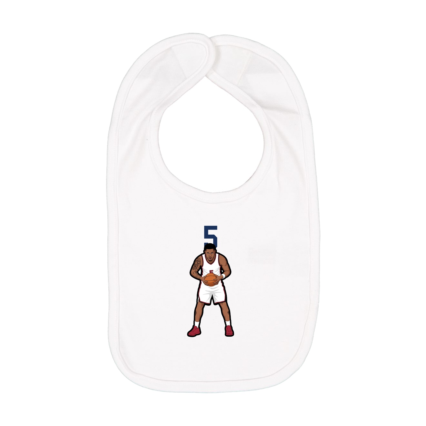 Infant Bib — Number Top in White