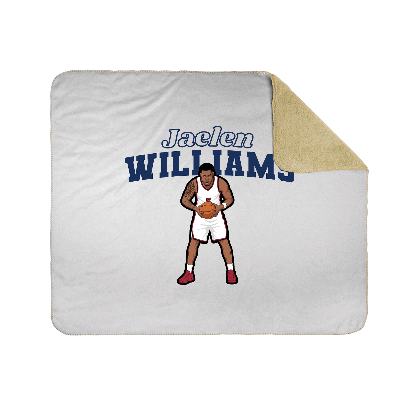 Throw Blanket — Name Arch in White
