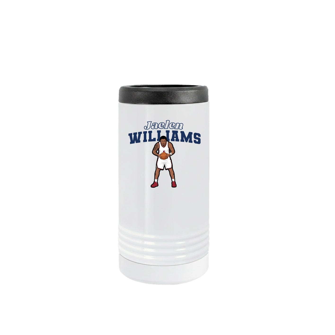 Slim Beverage Holder — Name Arch in White