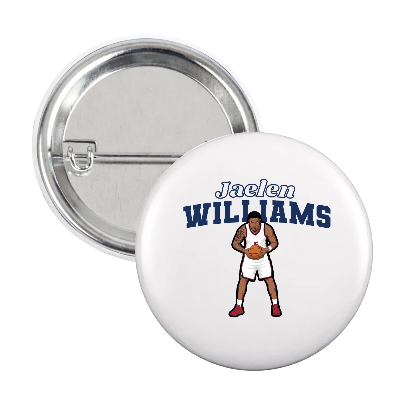 Game Day Button — Name Arch in White