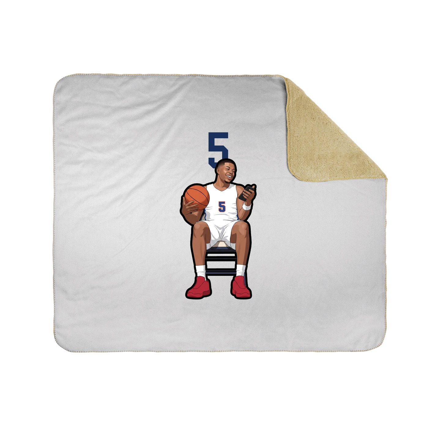 Throw Blanket — Number Top in White