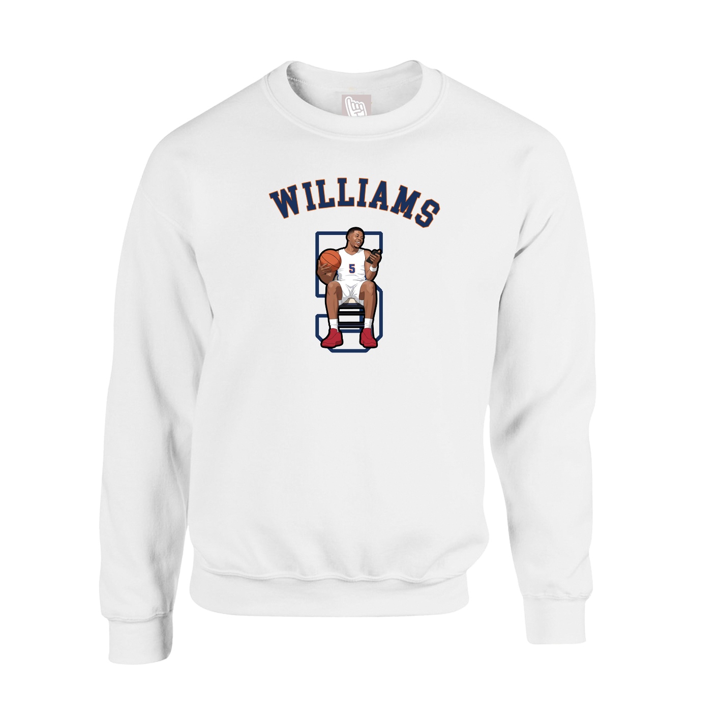 Fleece Crew — Shirsey Arch in White