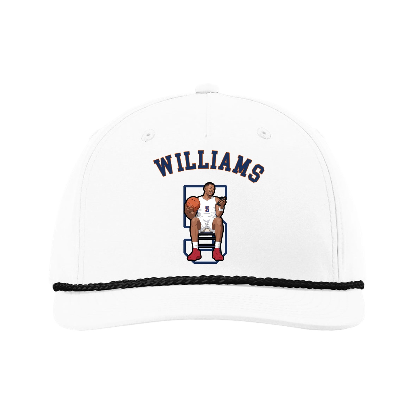 Five-Panel Classic Rope Cap — Shirsey Arch in White
