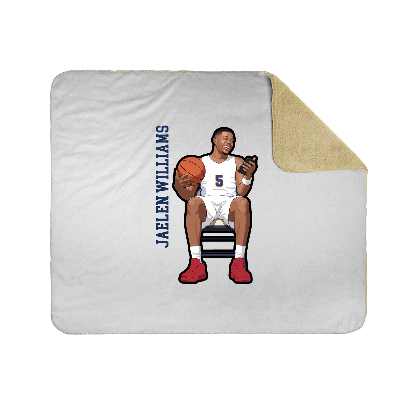 Throw Blanket — Name Vertical in White