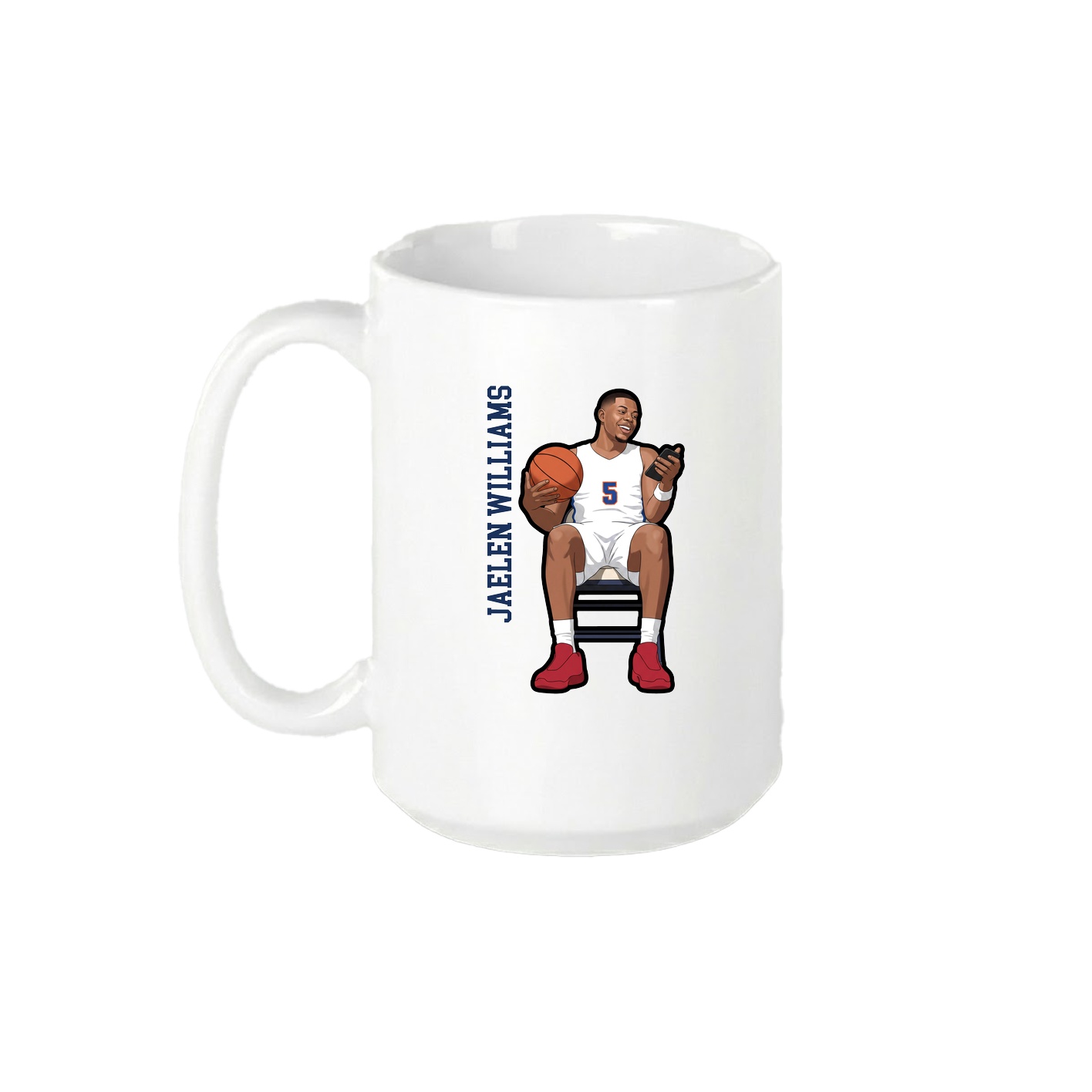15oz Coffee Mug — Name Vertical in White