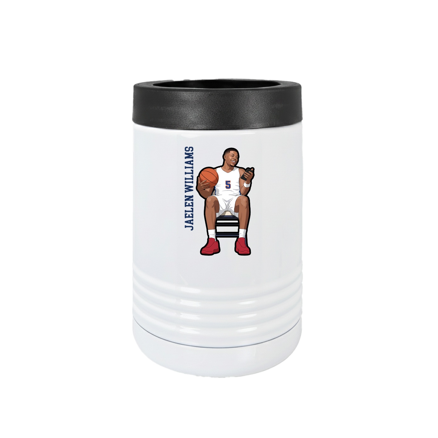 Beverage Holder — Name Vertical in White