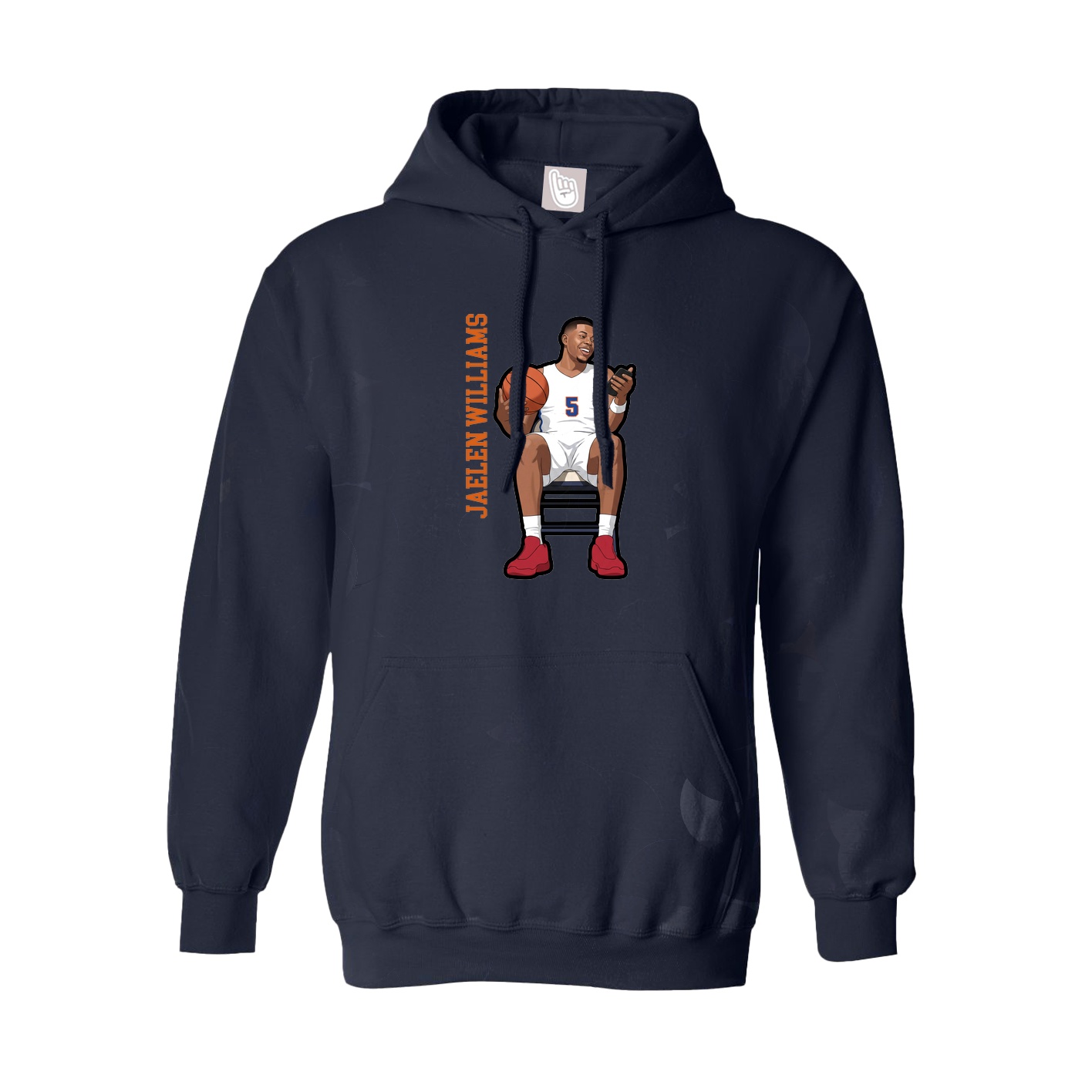 Youth Hoodie — Name Vertical in Navy