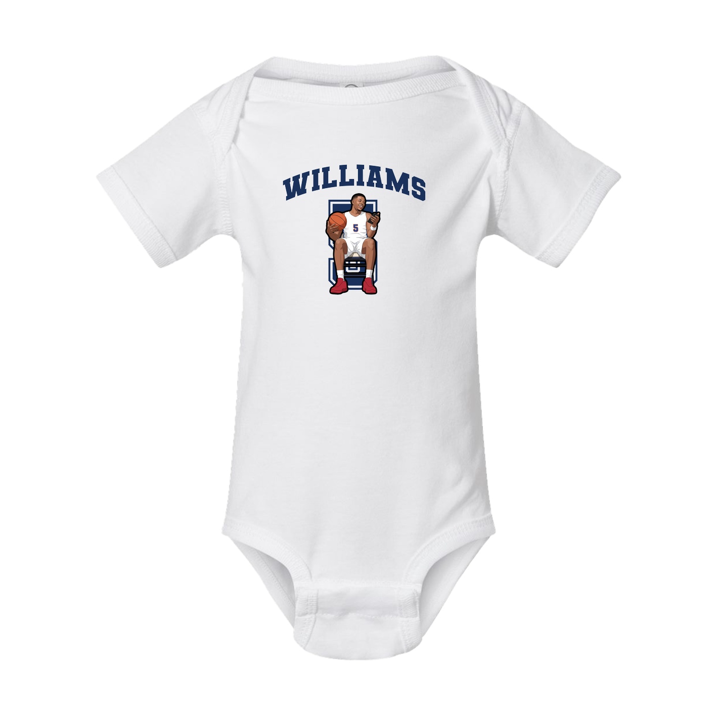 Baby Onesie — Number in White
